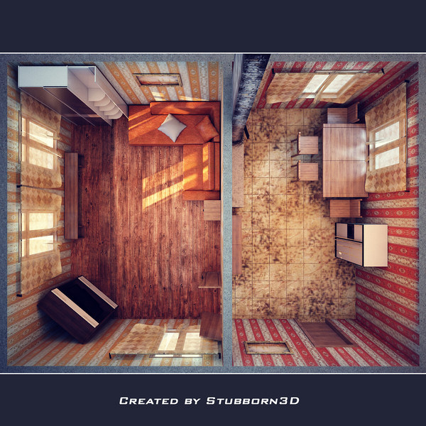 maya destroyed building - Destroyed and not Destroyed Building by Stubborn3D